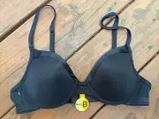 Playtex34 Nearly B Soft Cup Bra Satin Underwire Black 7010 NWT Vintage