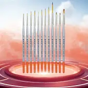 XDT#820-2 Extra Long & Angular & Micro Tip Art Liner Paint Brushes 12 Pc Set