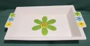 Mainstreet Collection Large Ceramic casserole tray Daisy flowers, CADA/8319, NIB