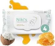 Niki's World's First All Natural Baby Wipes with Manuka Honey and Coconut Oil, White, 248 Count, Pack of 4
