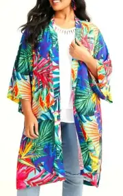 TS TAKING SHAPE plus sz S / 12,14,16 Natural Tropical Kimono jacket NWT rrp$140!