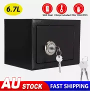 6.7L Steel Fireproof Safe Security Home Office Money Cash Safety Mini Box w/Key