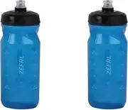 ZEFAL Pack Sense Soft 65-2 Bicycle Drinking Bottles - Road Bike Water Bottle - MTB Cycling Bottle - Sports Bottle Soft and Odourless - BPA-Free - Blue Transparent, 2 x 650 ml