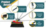 Long Handled Dustpan and Broom Set Portable Dustpan Combo Set with Scraper gumnq