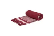 Nicola Spring Deluxe Turkish Cotton Towel - Lightweight Beach Bath Peshtemal Fouta Throw Sheet - Burgundy