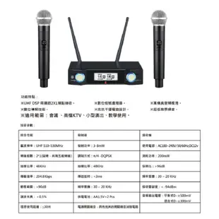 Poise 歌手專業級 WM-U10 UHF 卡拉ok高傳真無線麥克風組 (台灣品牌)