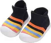 [AmbabeOnline] Baby First Walking Shoes 1-2 Years Toddler Boys Girls Soft Sole Trainers Non Slip Knit Mesh Lightweight Slip-on Sock Sneakers Outdoor