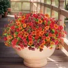 12 Bundles Artificial Flowers,Faux Plants for Spring Summer Decoration, UV Re...
