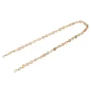 47" Acrylic Chain Purse Strap Replacement Luxury Handbag Strap White/Brown
