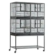Flyline Double-Double Breeding Bird Cage for Canary Parakeet Cockatiel Lovebird Finch