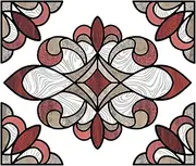 InHome NH2416 Westwood Stained Glass Decal, Red