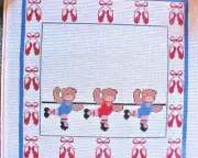 Mindy Needlepoint Canvas Hand Stitch Painted Dancing Ballerina Bears 13 Mesh M