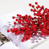 在飛比找樂天市場購物網優惠-批發仿真發財果紅色漿果假花 客廳家居裝飾仿真花束新年喜慶擺設