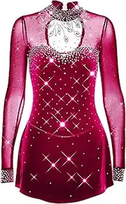 [Zagitova] Ice Figure Skating Dress for Girls Breathable Women Team Competition Dance Clothing with Shiny Rhinestone