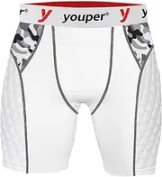 [Youper] Youth Elite Padded Sliding Shorts with Cup Pocket, Boys Compression Slider Shorts for Baseball & Football