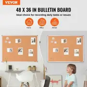48"x36" Large Cork Board 鈥?Wall-Mounted Bulletin Board with Pin Board