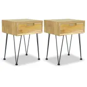 "Bedside Cabinets 2 pcs 15.7""x11.8""x19.7"" Solid Teak"