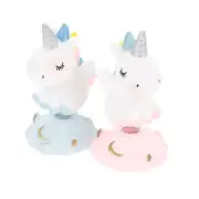 2 Pcs Rabbits Vintage Ornaments Cake Decoration Unicorn Party