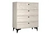 Miyake Wooden Chest Of 4-Drawers Tallboy Storage Cabinet - Urban Snow