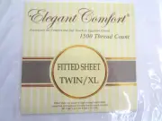 Elegant Comfort Twin Fitted Sheet 1500 Thread Count Bright White NEW
