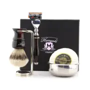 Silvertip Badger Brush 5 Edge Razor Bowl, Soap Men's Wet Shaving Luxury Kit New