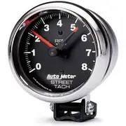 Autometer Traditional Chrome Tachometer With Mounting Cup - 8,000 RPM, 3 3/4 Inch, AU2895