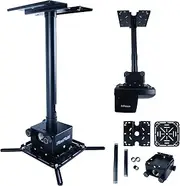 FlowFluid Universal Projector Wall Hanger for Meeting Rooms,Telescopic Arm Mount Projector Holder Black for Home Office Movie Theater Stage,Adjustable Height 50kg Load Capacity HT30-BLK