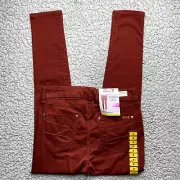 7 Seven For All Mankind Pants Womens 8 Tummyless High Rise Skinny Fired Brick