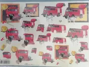 A4 DECOUPAGE / PAPER TOLE Sheets - Mireille E 783 Fire Engines