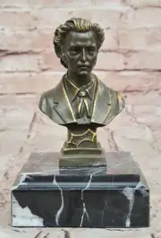Musician Frederic Chopin Bronze Sculpture Fisher Signed Bust Statue Piano Lover