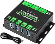 Industrial USB HUB with 4X USB 3.2 Ports, Switchable Dual Hosts, up to 5Gbps,Onboard Multi Protections,Compatible with Linux, Windows 11/10 / 8.1/8 / 7 / XP