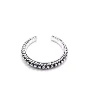 Solid Sterling Silver Triple Beaded Toe Ring