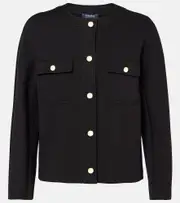 ['S Max Mara] 'S Max Mara Gradara cotton-blend blazer UK 10 black
