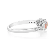 9ct White Gold 1/5 Carat Diamond Ring with Pink and White Diamonds, Q