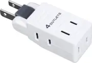 2 Prong Swivel Wall Adapter, 4 Way Outlet Expander, Multi Plug Extender Splitter