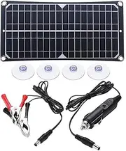 Solar Panel, 10W Portable Photovoltaic Solar Panel, Outdoor Charging Panel, Power Supply for Vehicle, Motorhome, Car, Boat, Camping Shelter