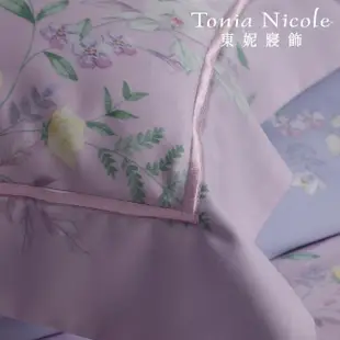 【Tonia Nicole 東妮寢飾】100%高紗支長纖細棉印花被套床包組-紫蘭花開(特大)