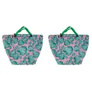 2PK Annabel Trends Shopping/Grocery Trolley Bag 38x68cm Reusable Monstera Pink