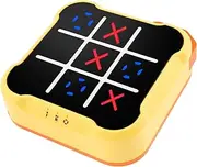 Tic-Tac-Toe Bolt Game, Handheld Puzzle Game Console, Portable Travel Game, Funny Travel Game Consoles,Classic Strategy Puzzle Toys for Kids and Adults (Yellow)