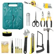 27 Piece Tool Set General Household Hand Tool Kit with Plastic Toolbox Storag...