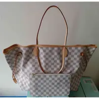 在飛比找蝦皮購物優惠-LV Neverfull GM托特包 Damier Azur