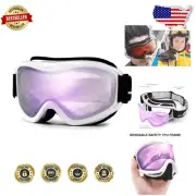 Unisex Ski Goggles - Stylish, Anti-Fog with Full UV400 Eye Protection & Colors