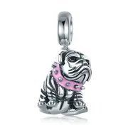 Silver plating Cute Bulldog Dog Charm Beads Fit Charm Bracelet DIY Jewelry