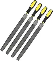 uxcell 4-Pack Half-Round Metal File 12 Inch, High Carbon Steel File Diamond File Hand File W PVC Grip Handle for Wood/Metal/Ceramic/Glass/Stone/Jewelry/Tile/Model/DIY/Sharpening File