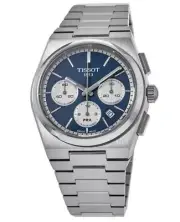 Tissot PRX T-Classic Chronograph Blue Dial 27 Jewels Automatic 100M Mens Watch