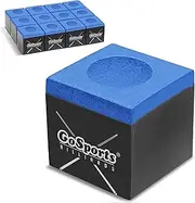 GoSports Premium Pool Cue Chalk Cube 12 Pack - Billiards Pool Stick Chalk - Black, Blue, Red, or Green