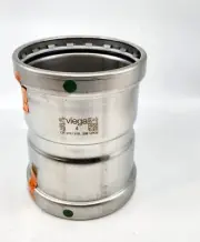 3 Pieces of 4” VIEGA PROPRESS Coupling with stop: 316 Stainless Steel #80305