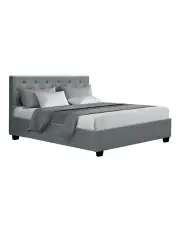 [Artiss] Vila Gas Lift Double Bed Frame in Grey
