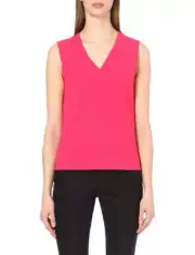 TED BAKER Fuchsia Dexi Top Shoulder Tuck Sleeveless BNWT Women's Size 1 (UK 8)