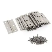 20Pcs Stainless Steel Folding Hinges 3 inch 66x37mm/2.6x1.45in(LxW）, Silver